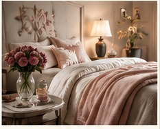 Soft romantic bedroom interior