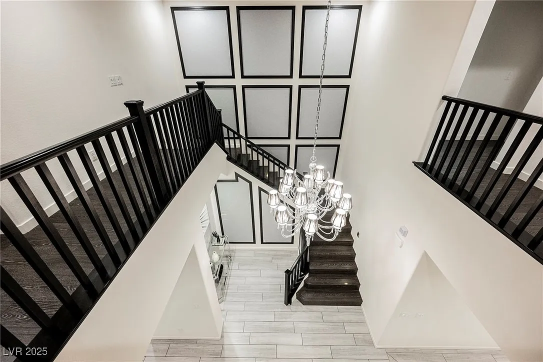Black and white statement staircase